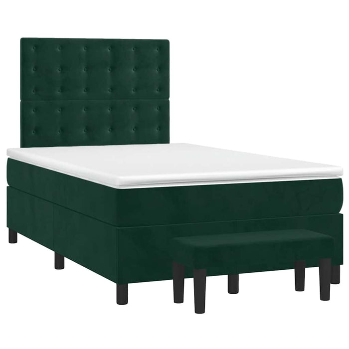 Pat box spring cu saltea, verde închis, 120x190 cm, catifea - WALTI WALTI