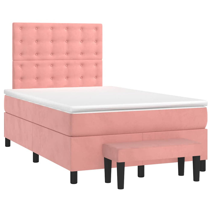 Pat box spring cu saltea, negru, 120x190 cm, catifea - WALTI WALTI