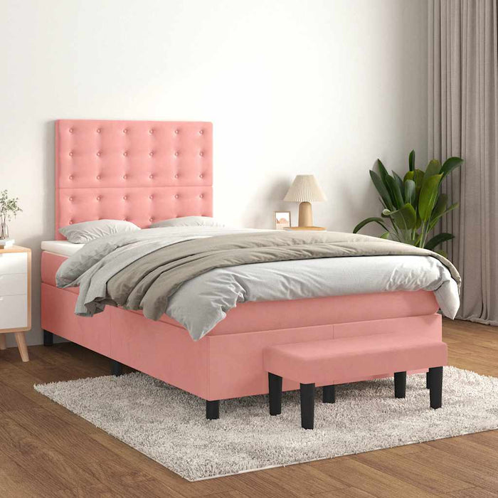Pat box spring cu saltea, negru, 120x190 cm, catifea - WALTI WALTI