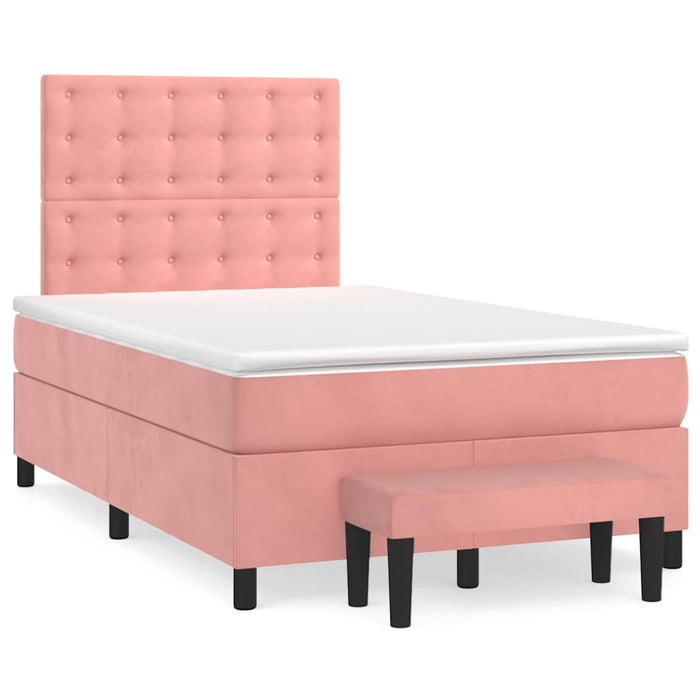 Pat box spring cu saltea, negru, 120x190 cm, catifea - WALTI WALTI