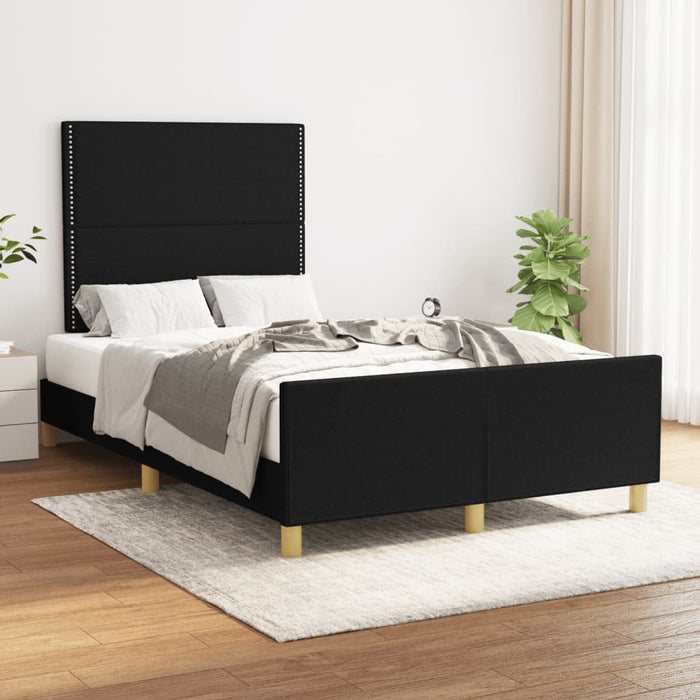 Cadru de pat fără saltea Negru 120x190 cm țesătură WALTI