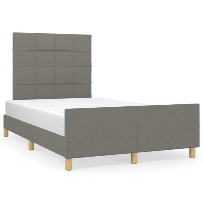 Cadru de pat cu tăblie, gri închis, 120x190 cm, material textil - WALTI WALTI