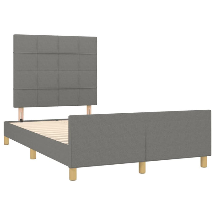 Cadru de pat cu tăblie, gri închis, 120x190 cm, material textil - WALTI WALTI