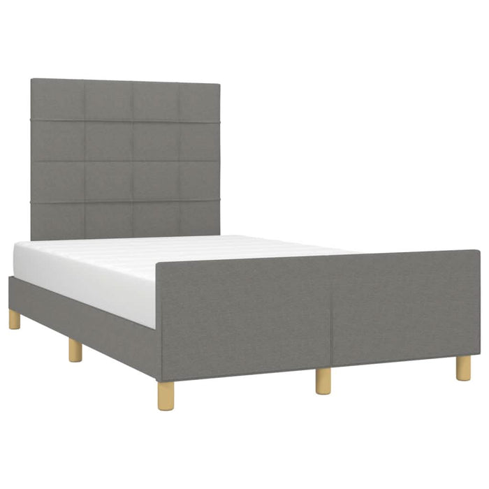 Cadru de pat cu tăblie, gri închis, 120x190 cm, material textil - WALTI WALTI