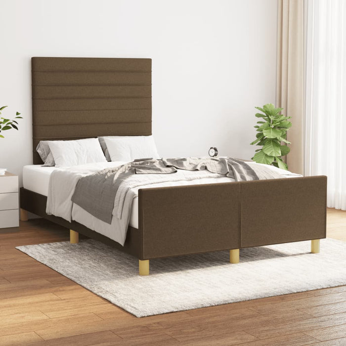 Cadru de pat fără saltea țesătură maro 120x190 cm țesătură WALTI