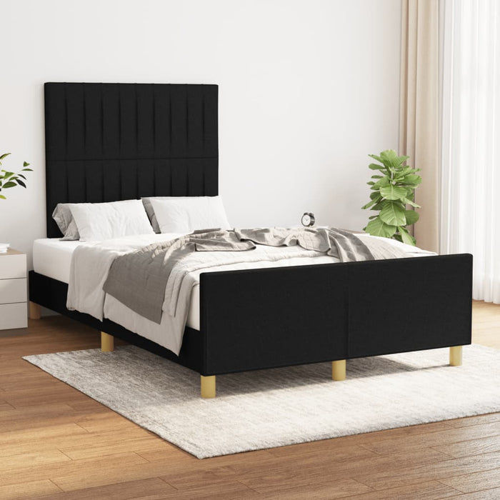 Cadru de pat fără saltea Negru 120x190 cm țesătură WALTI