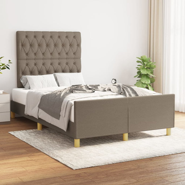 Cadru de pat fără saltea Taupe 120x190 cm țesătură - WALTI WALTI