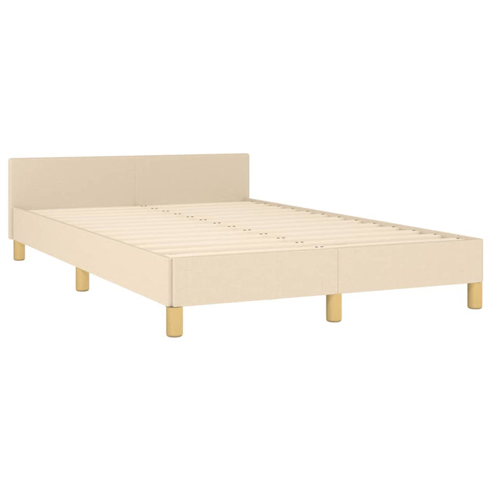 Cadru de pat fără saltea cremă 120x190 cm țesătură WALTI