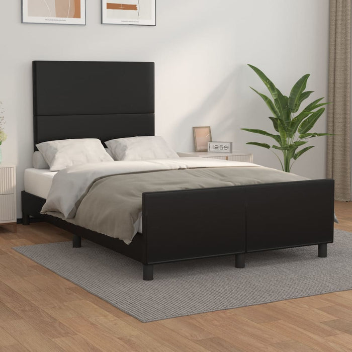 Cadru de pat fără saltea Negru piele artificială WALTI