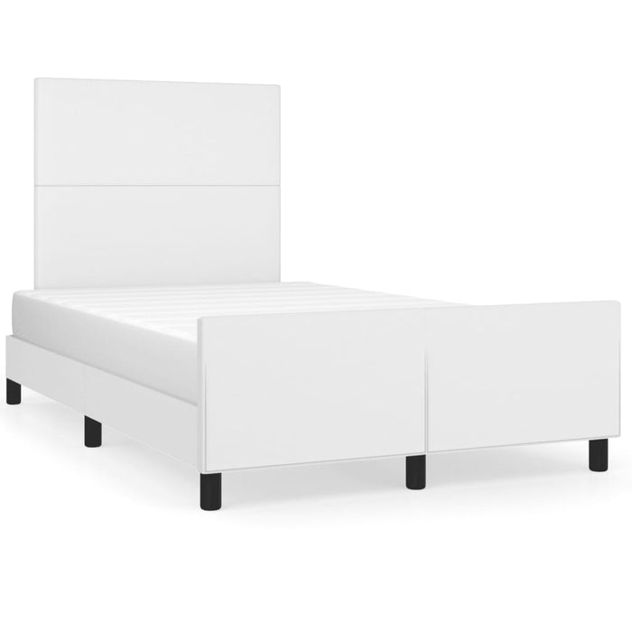 Cadru de pat fără saltea alb 120x190 cm piele artificială WALTI