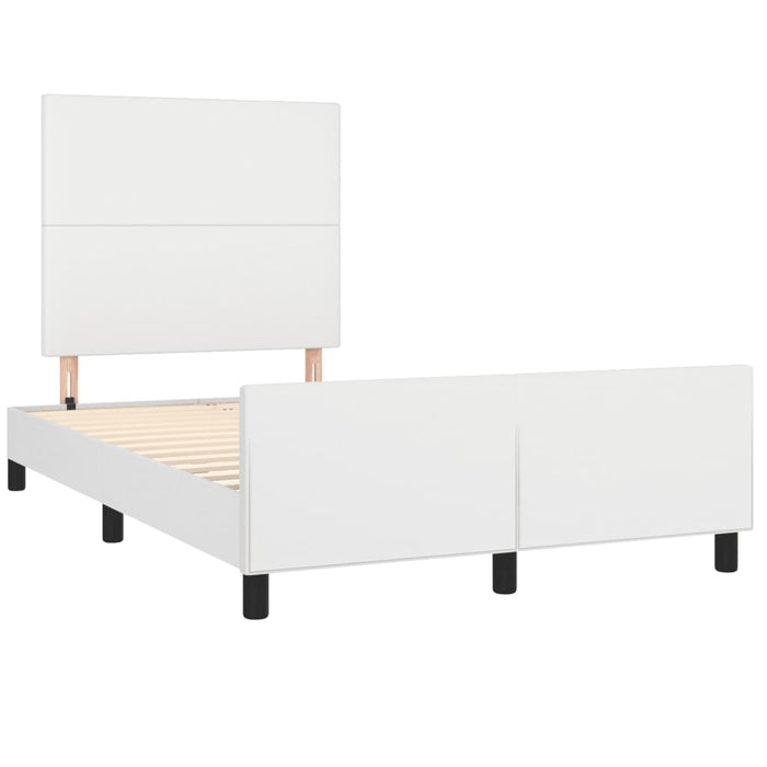 Cadru de pat fără saltea alb 120x190 cm piele artificială WALTI