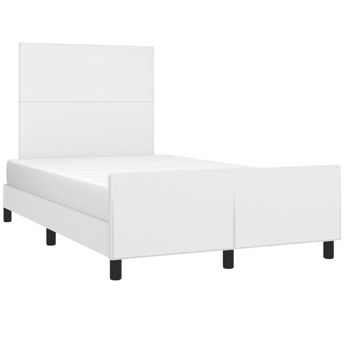 Cadru de pat fără saltea alb 120x190 cm piele artificială WALTI