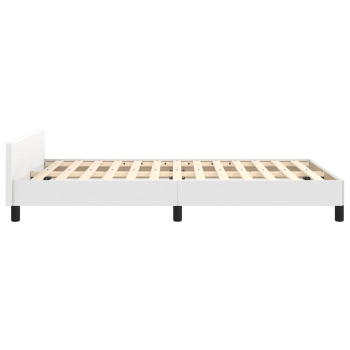 Cadru de pat fără saltea alb 120x190 cm piele artificială WALTI