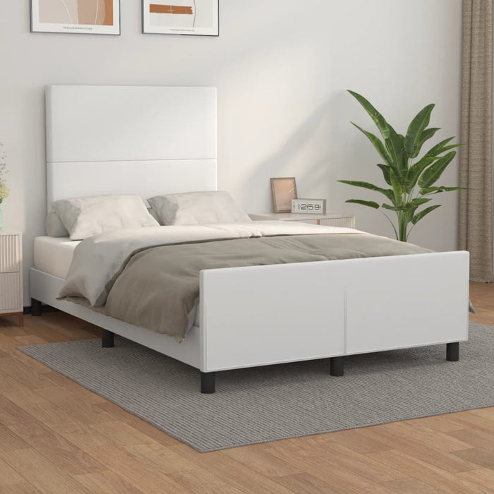 Cadru de pat fără saltea alb 120x190 cm piele artificială WALTI
