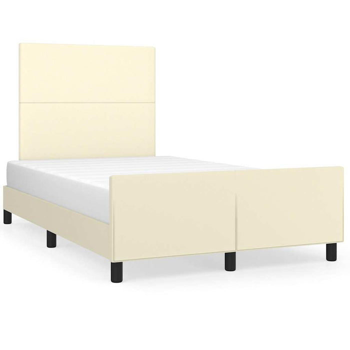 Cadru de pat fără saltea cremă 120x190 cm piele artificială - WALTI WALTI