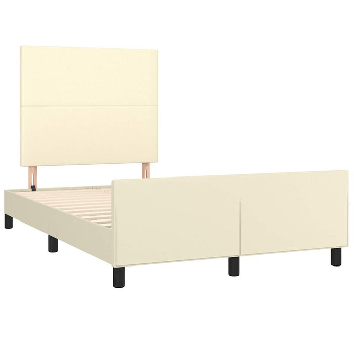 Cadru de pat fără saltea cremă 120x190 cm piele artificială - WALTI WALTI