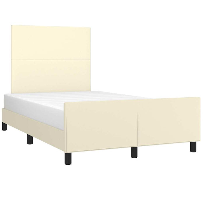 Cadru de pat fără saltea cremă 120x190 cm piele artificială - WALTI WALTI