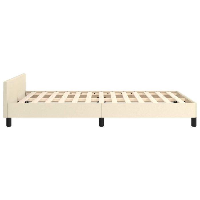 Cadru de pat fără saltea cremă 120x190 cm piele artificială - WALTI WALTI