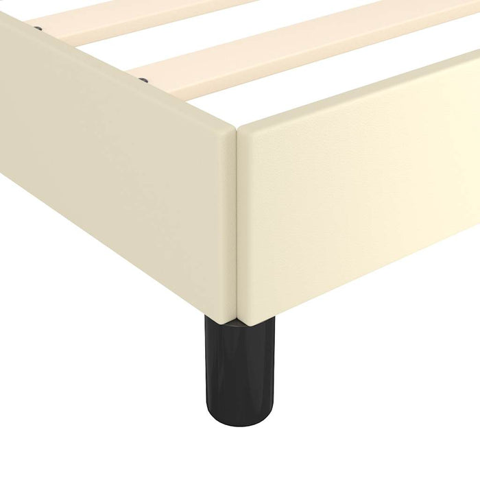 Cadru de pat fără saltea cremă 120x190 cm piele artificială - WALTI WALTI