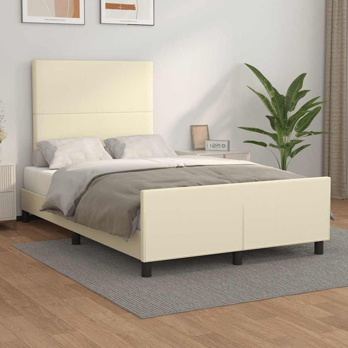 Cadru de pat fără saltea cremă 120x190 cm piele artificială - WALTI WALTI