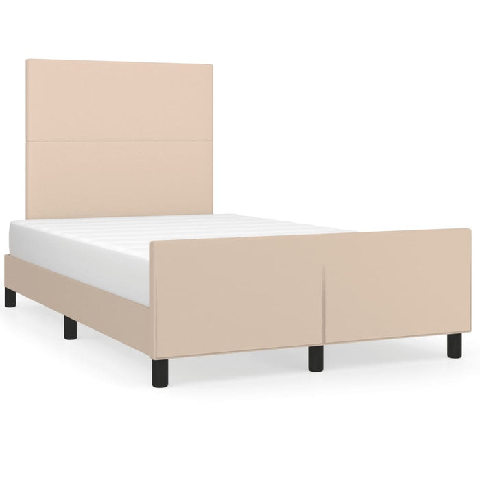 Cadru de pat fără saltea cappuccino 120x190cm piele artificială WALTI