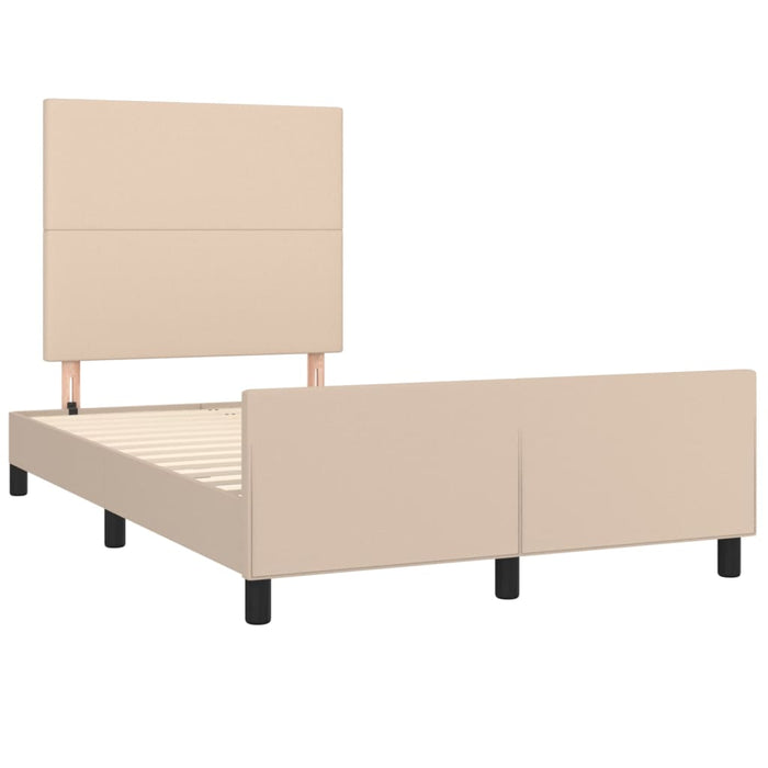 Cadru de pat fără saltea cappuccino 120x190cm piele artificială WALTI