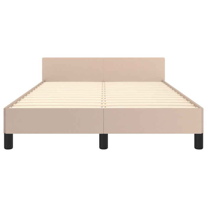 Cadru de pat fără saltea cappuccino 120x190cm piele artificială WALTI