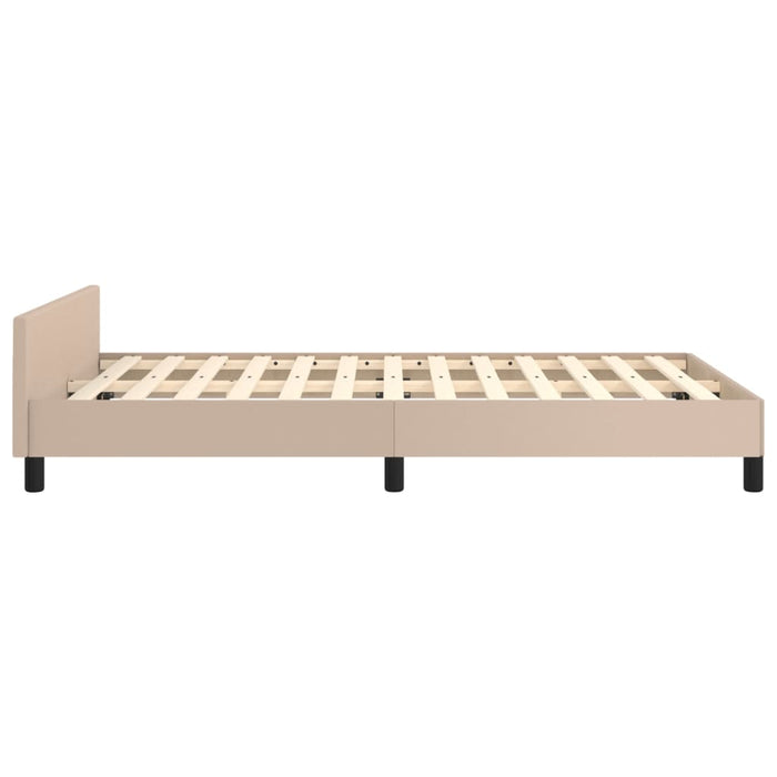 Cadru de pat fără saltea cappuccino 120x190cm piele artificială WALTI