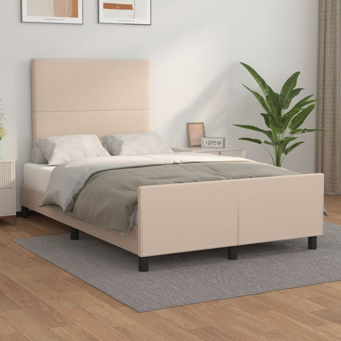 Cadru de pat fără saltea cappuccino 120x190cm piele artificială WALTI