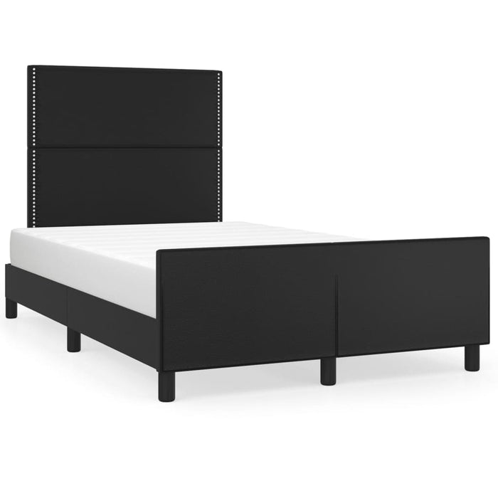Cadru de pat fără saltea Negru piele artificială WALTI