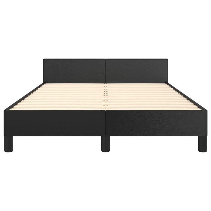 Cadru de pat fără saltea Negru piele artificială WALTI