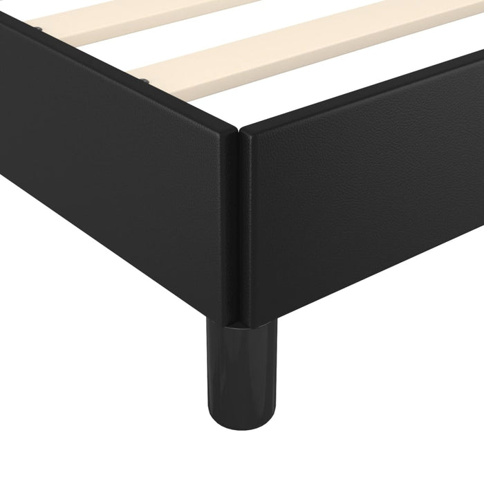 Cadru de pat fără saltea Negru piele artificială WALTI