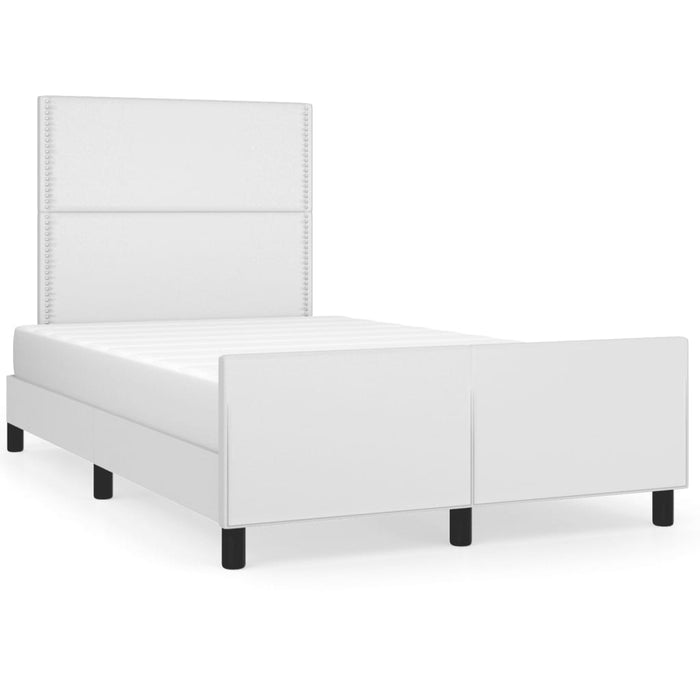Cadru de pat fără saltea alb 120x190 cm piele artificială WALTI