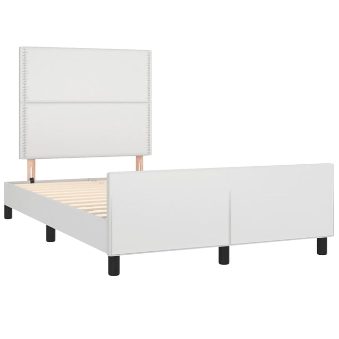 Cadru de pat fără saltea alb 120x190 cm piele artificială WALTI
