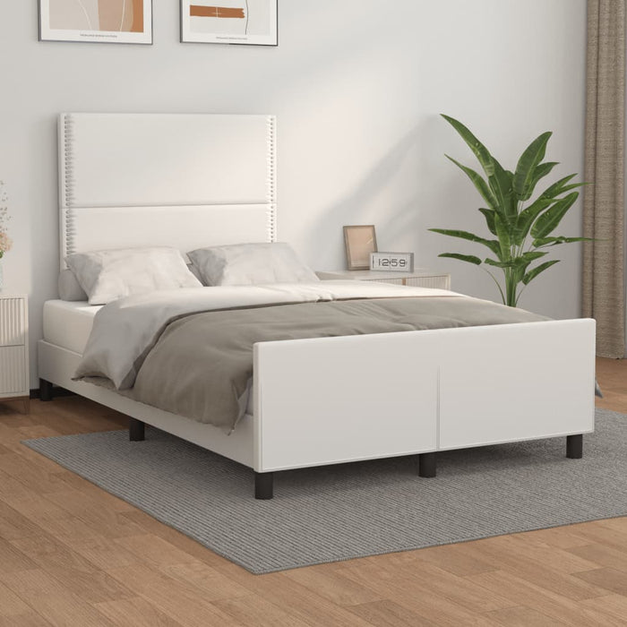Cadru de pat fără saltea alb 120x190 cm piele artificială WALTI