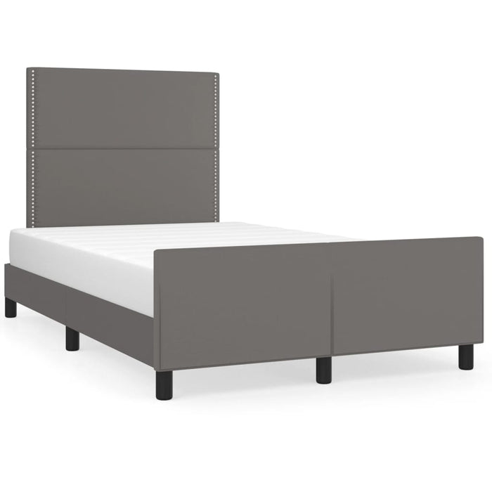 Cadru de pat fără saltea gri 120x190 cm piele artificială - WALTI WALTI