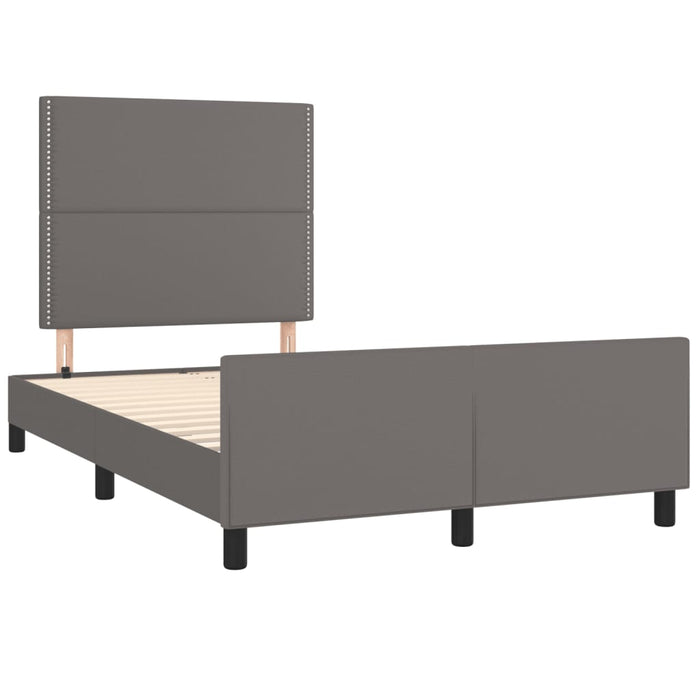 Cadru de pat fără saltea gri 120x190 cm piele artificială - WALTI WALTI