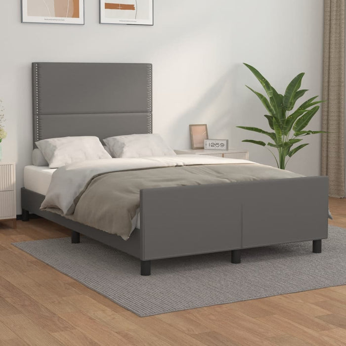 Cadru de pat fără saltea gri 120x190 cm piele artificială - WALTI WALTI