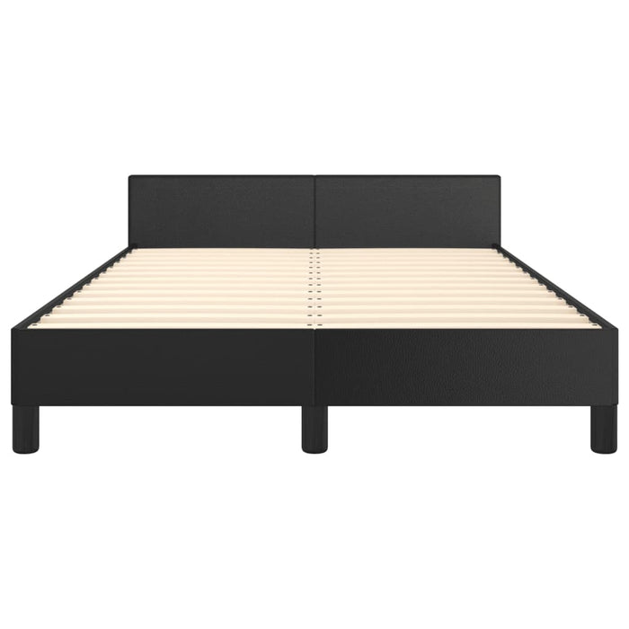 Cadru de pat fără saltea Negru piele artificială WALTI