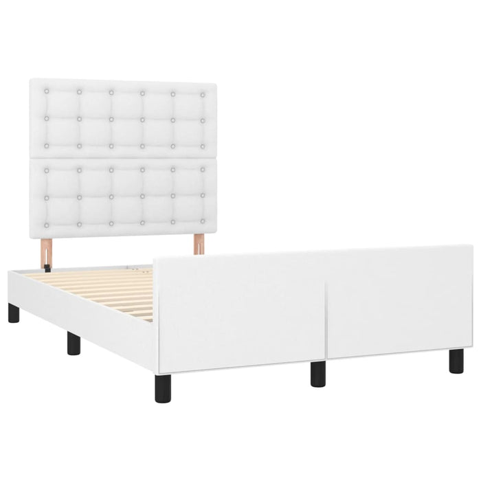 Cadru de pat fără saltea alb 120x190 cm piele artificială WALTI