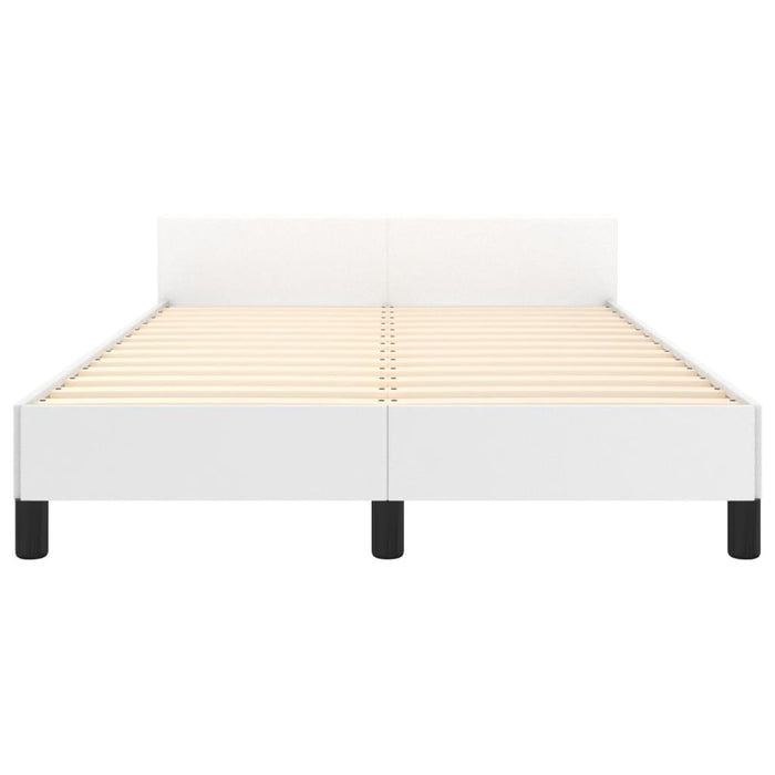 Cadru de pat fără saltea alb 120x190 cm piele artificială WALTI