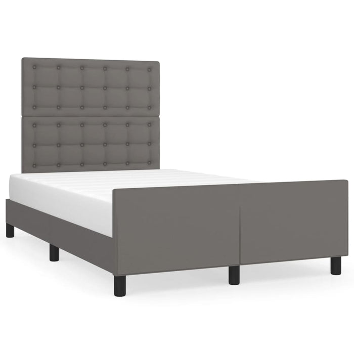 Cadru de pat fără saltea gri 120x190 cm piele artificială - WALTI WALTI