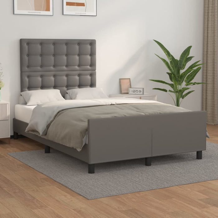 Cadru de pat fără saltea gri 120x190 cm piele artificială - WALTI WALTI