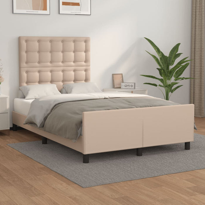Cadru de pat fără saltea cappuccino 120x190cm piele artificială - WALTI WALTI