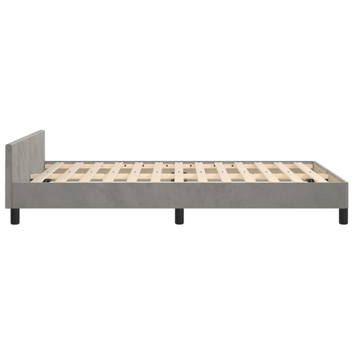 Cadru de de pat fără saltea Gri deschis 120x190 cm catifea WALTI