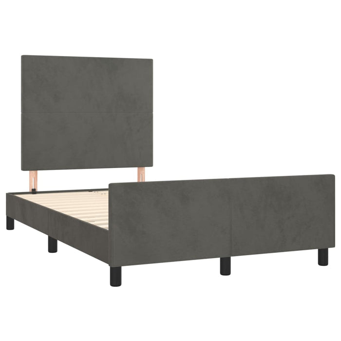 Cadru de pat fără saltea Gri închis 120x190 cm catifea WALTI