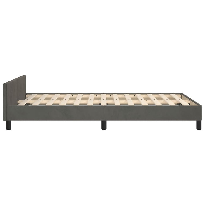 Cadru de pat fără saltea Gri închis 120x190 cm catifea WALTI