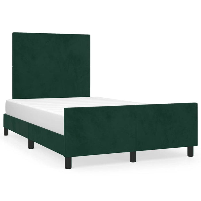 Cadru de pat fără saltea verde închis 120x190 cm catifea WALTI