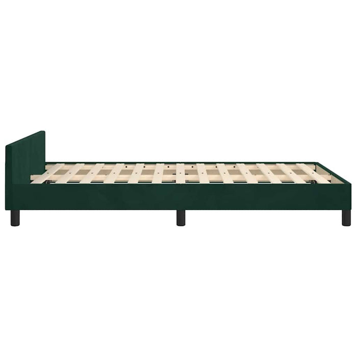 Cadru de pat fără saltea verde închis 120x190 cm catifea WALTI