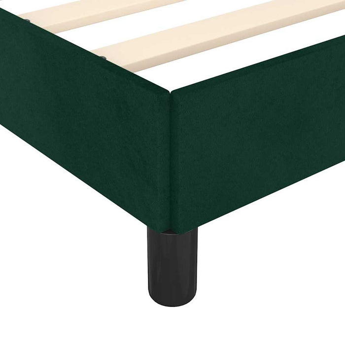 Cadru de pat fără saltea verde închis 120x190 cm catifea WALTI